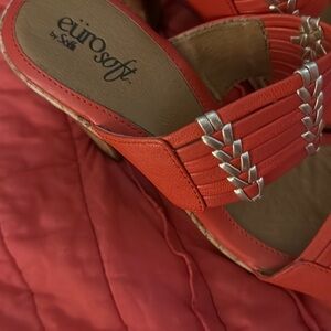 12. Red/coral Sandals with Vibrant Design and Comfort